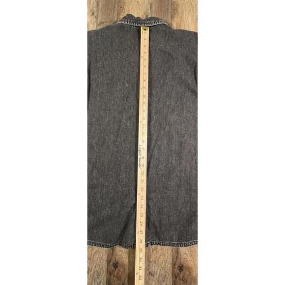 Vintage 90s Esprit Chore Pearl Snap Denim Jacket Shirt Shacket Fade Black Baggy. - Picture 10 of 11